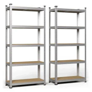 Lot de 2 Etagères de rangement charge lourde robuste à 5 niveaux 70x30x150cm