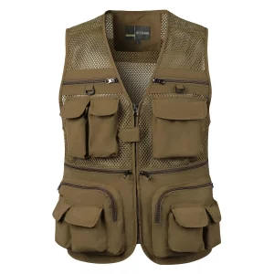 Gilet d'Été en Maille pour Hommes - Manteau GlaDull Webbed Gear avec Multiples Poches